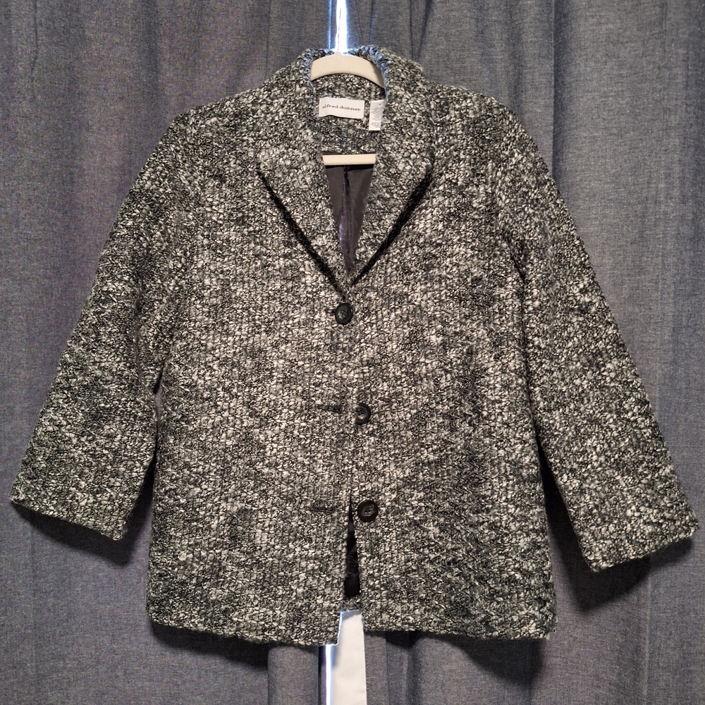 Alfred Dunner Tweed Jacket - Black & Gray Size 10
